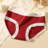 Ropa interior estampada de dibujos animados linda del Año de la Vida Roja para Mujer Boda Año Nuevo Cintura Media Cadera Sin Marcas Algodón Antibacteriano Entrepierna