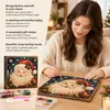 Pintura de Diamante com Pérolas de Natal 5D DIY Feito à Mão Pintura Decorativa com Strass Tema de Natal Casa Festival Pintura de Parede