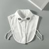 Cuello falso para niños, de gasa a juego, con diamantes de imitación, para primavera y otoño, cuello decorativo, cuello de camisa falso con diamantes hecho a mano