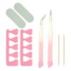 Set de Manicura Transfronterizo de Cuatro Piezas Mini Tira de Pulido Palo de Naranjo Empujador de Piel Muerta Pinzas de Codo Clip Set de Herramientas para Taladro