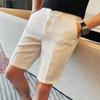 Agente Transfronterizo Pantalones de Vestir de Cinco Puntos para Hombre Pantalones Casuales Versión Coreana Pantalones Finos de Cinco Puntos Rectos Ajustados Pantalones de Waffle de Longitud Media