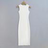 Vestido de Color Estilo Vacaciones Cintura Ceñida Hilo Elástico Grande Clavo Pequeño Transfronterizo Europeo y Americano para Mujer Vestido de 8 Colores