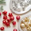 Novos enfeites de Natal de vidro transfronteiriços, apresentando formas únicas, designs listrados, estrelas de cinco pontas e bolas em formato de cebola, um conjunto para decorar árvores de Natal