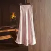 Nueva Falda Midi Elegante Estilo Chino Nacional Acetato 2025 Nuevo Diseño Jacquard Retro Cintura Alta Adelgazante Falda con Abertura