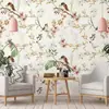 Pegatina de Pared Floral Romántica Autoadhesiva Papel Tapiz Resistente a la Humedad y al Moho Ecológico Lujo Ligero Decorativa para Pared de Dormitorio Armario Renovación