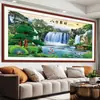 Pared de fondo de sofá de sala de estar pintura decorativa pegatina de pared autoadhesiva pintura de paisaje 3D mural de papel tapiz para el hogar armonía y prosperidad