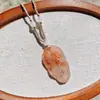 Piedra Ágata Natural de Alta Calidad con Patrón de Dragón de Hielo, Colgante Ruyi de Cierre de Nube para Mujer, Collar con Colgante Ruyi de Calcedonia Lujoso y Elegante