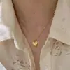 Colar Coração Martelado com Textura Fosca Estilo Coreano para Mulheres, Coração Delicado Simples e Personalizado, Luxo Leve, Estilo Meio do Século, Corrente de Clavícula Versátil