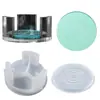 Caixa de Armazenamento para Porta-Copos de Resina Cristal com Papoula Molde de Silicone Porta-Copos Redondo Listrado Conjunto de Armazenamento Molde de Silicone