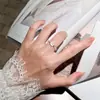 Anillo de Gato de Plata de Ley S925 con Cristal Blanco Natural y Madreperla Blanca, Anillo Elástico de Gama Alta de Nicho