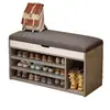 Banqueta para cambiarse los zapatos, zapatero sencillo, mueble de almacenamiento con cojín suave para la entrada del hogar, zapatero integrado para la puerta