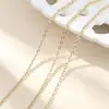 Cadena O plana de cobre chapado en oro de 18 quilates, alta retención de color, cadena de extensión hecha a mano DIY para collar, material semiacabado, accesorios de joyería