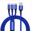 Cable de Datos Trenzado de Nylon Uno a Tres con Logo Personalizado, Cable de Carga Rápida Tres en Uno para Teléfono Móvil, Regalo de Año del Caballo al por Mayor