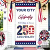 Capa de Porta de Tecido Elástico Decoração Dia da Independência Capa para Cabeça de Porta Decoração do 250º Aniversário dos EUA Capa de Porta Fábrica Atacado Personalização