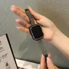 Adecuado para Apple iwatch7/SE/6/5/4/3 correa de metal con diamantes + funda tipo ladrillo estilo pequeño y fragante punto