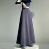 Falda de mujer de otoño e invierno nueva, de cintura alta, con dobladillo amplio, versátil, casual, holgada, de longitud media