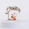 Árbol de la fortuna de cristal de colores naturales base de ágata árbol de cristal manualidades para el hogar adornos para la oficina