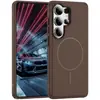 Adecuado para funda de teléfono Samsung S26 Ultra, magnético, PC engrosado, textura lateral antideslizante, anticaídas, funda de teléfono Samsung retro