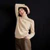 Nuevo Suéter de Punto de Cachemir de Alta Gama para Mujer Otoño/Invierno 2026 Ropa Lista para Usar Cuello Alto Plano Suéter de Punto de Cachemir Top Básico de Cuello Semi-Alto
