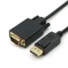 Fabricante em estoque cabo dp para vga macho para macho 1,8 m banhado a ouro displayport dp para vga cabo adaptador