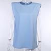 2025 Verano Sin Mangas Hombreras Holgada Ajuste Delgado Camiseta Chaleco Mujer Verano Calle Mujer Top Básico Trbottomy y Fresco