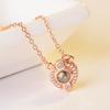 Collar Shake the Same para mujer, colgante de oro rosa en plata de ley 925 con 100 idiomas, te amo, collar de diamantes redondos