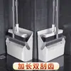 Set de escoba y recogedor extragrueso para uso doméstico, escoba mágica con cerdas suaves, raspador de doble cara, plegable