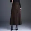 Falda de Línea A de Cintura Alta Estilo Sencillo para Mujer, Adelgazante, Fluida, Cintura con Lazo, Versátil, Elegante, Nuevo Artículo Otoño/Invierno 2026
