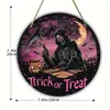Amazon Mais Vendido Halloween Caveira Fantasma Teia de Aranha Placa de Porta de Madeira Pingente de Decoração de Casa de Madeira Impressão