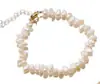 Pulseira barroca de pérolas de água doce em formato de pérola pulseira de pérolas moda retrô pulseira de pérolas coloridas misturadas de luxo leve nicho para mulheres