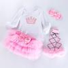 Ropa Nueva para Niños Día de San Valentín Niña Bebé Algodón de Alta Calidad Moda Clase A Manga Larga Conejo Vestido de Seis Capas Traje 0-2 Años
