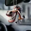 Caballo de Boca Grande Creativo de Dibujos Animados Colgante Acrílico 2D Transfronterizo Plano Decoración de Colgante Nuevo para Coche Interior, Llave, Mochila