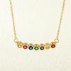 Collar Dulce Estilo Caramelo Arcoíris Chapado en Oro 18K Estilo Coreano Lujo Ligero Nicho Hada Cadena Clavícula Joyería Europea y Americana de Alta Gama