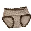 "Márgen de Caramelo" 7A Antibacterial Exfoliante Cachemira Ropa Interior de Niña Cintura Media Retro Algodón Maillard Calzones