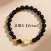 Pulsera de Obsidiana Natural con Microincrustaciones de Calabaza Fulu de un Solo Círculo, Nuevo Estilo Chino Original, Pulsera de Cuentas de Buda para Mujer Más Vendida