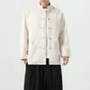 Outono/Inverno 2026 Jacquard com Padrão Ondulado de Chenille Gola Alta Traje Tang Novo Estilo Chinês Botões Solto Tamanho Grande Jaqueta para Homem