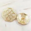 Botões Metálicos Octogonais Estilo Luxo Leve com Toque de Alto Padrão, Botões Costurados à Mão para Cardigan Casaco Bicolor Botões Decorativos DIY