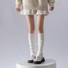 Calcetines de estilo japonés para mujer, cálidos calcetines de cachemira para otoño e invierno, tejidos Y2K, de pelo largo, color gris Jk, con pantorrilla gruesa.