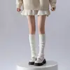 Calcetines de Invierno Cálidos de Cachemir para Mujer con Pies Y2K Tejidos de Tubo Largo Holgados Grises Jk Calcetines Engrosados para Pantorrilla