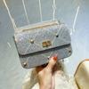 Moda Diamante Completo de Alta Gama Bolso de Noche con Incrustaciones de Diamantes Bolso de Mano con Cierre Remache Cadena Bolso Sobaco Bolso Cruzado para Mujer