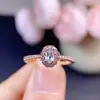 Anel Popular S925 Prata Esterlina para Live do TikTok Anel de Água-Marinha Natural Atacado 3X5M