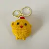 Llavero Colgante de Pollito Tejido de Dibujos Animados Súper Lindo, Juguete de Muñeca de Pollito Tejido a Crochet con Hilo de Alta Calidad, Decoración de Regalo