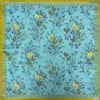 Pañuelo Retro Pequeño Floral Estampado Doble Cara Personalizado Imitación Seda para Hombre Exportación Exportación Admite Fotos y Muestras Logotipo