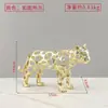 Ornamento animal de metal oco criativo estilo nórdico de luxo leve - tigre, anta, gato, cavalo - para sala de estar, entrada, decoração suave, acessórios para casa