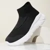 Zapatillas deportivas de caña alta para hombre, zapatillas tipo calcetín de punto flyknit, zapatos casuales sin cordones transpirables y ligeros, zapatos para hombre con suela gruesa que absorben los impactos