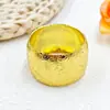 Servilleteros Metálicos Dorados Estilo Europeo y Americano con Patrones, Venta al por Mayor de Fábrica, Servilleteros en Forma de Tambor Más Vendidos para Mesas de Comedor