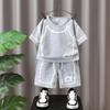 3370 Conjunto de Verano para Niños 2026 Ropa Nueva para Niños Ropa Deportiva de Manga Corta para Niños Estilo Coreano de Verano Moderno