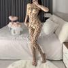 Macacão sexy estampa de leopardo cintura alta justo novo estampado feminino europeu e americano alças costas nuas brinca paixão pura mulheres