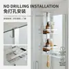Cesta colgante de acero inoxidable sin perforaciones para baño y ducha, estante de almacenamiento multicapa para gel de ducha