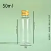 Garrafas Plásticas Transparentes para Animais de Estimação com Tampa Dourada em Vários Tamanhos para Produtos Químicos Domésticos, Óleos Essenciais, Loções e Embalagens de Amostra, Fornecimento Direto do Fabricante